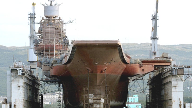 Russia Admits It Doesn’t Have Any Dry Docks That Can Fit Its Lone Carrier After Accident