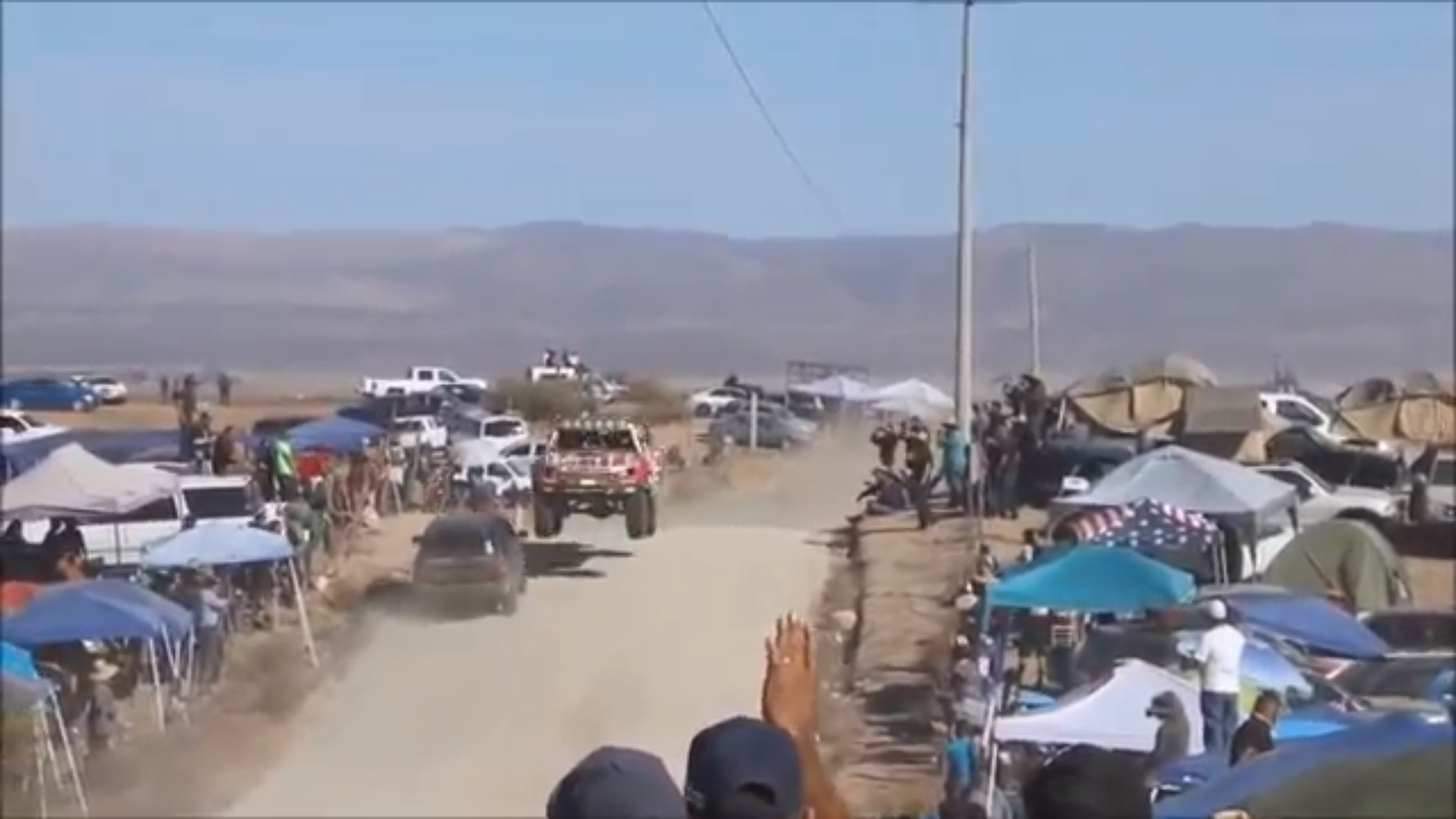 Watch Alexander Rossi Launch Over a Stray Spectator Vehicle at Baja 1000