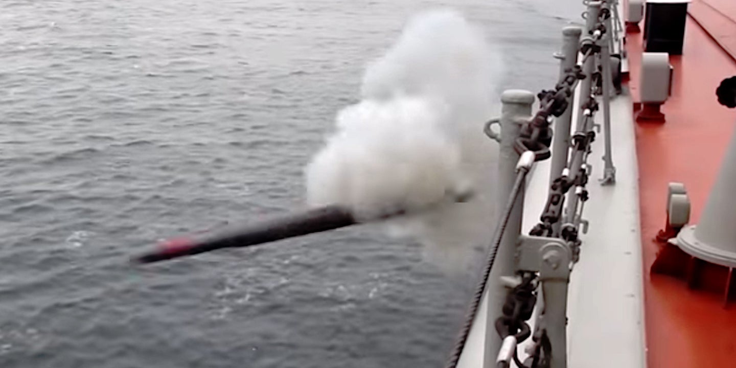 Russian Cruiser Fires Odd Torpedo Tube-Launched Anti-Sub Missile During Arctic Exercise