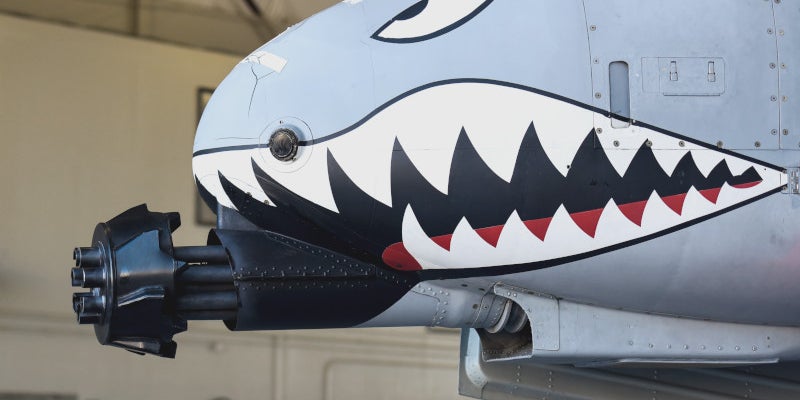 This A-10 Warthog Ground Trainer Still Has A ‘Tickler’ Muzzle Device On Its Cannon (Updated)