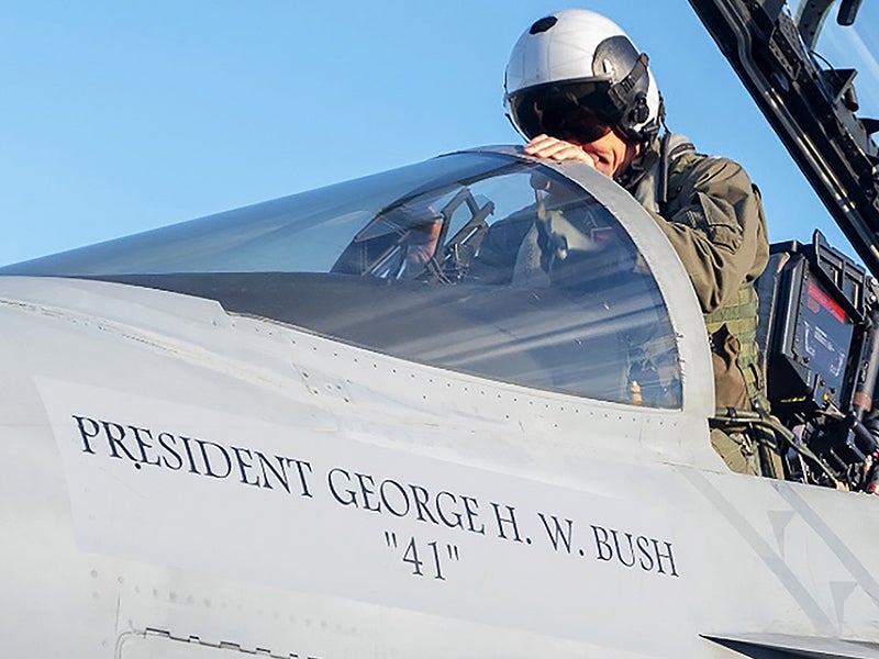 Navy Hornet Adorned With George Bush’s Name To Lead 21 Jet Flyover For Presidential Funeral
