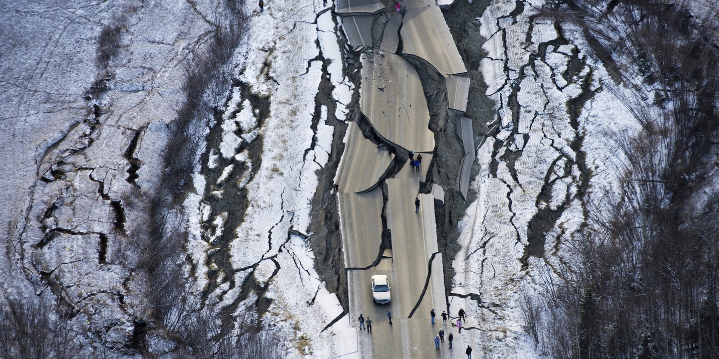 7.0-Magnitude Earthquake Cripples Alaskan Roadways, Leaving Cars Stranded and Sunken
