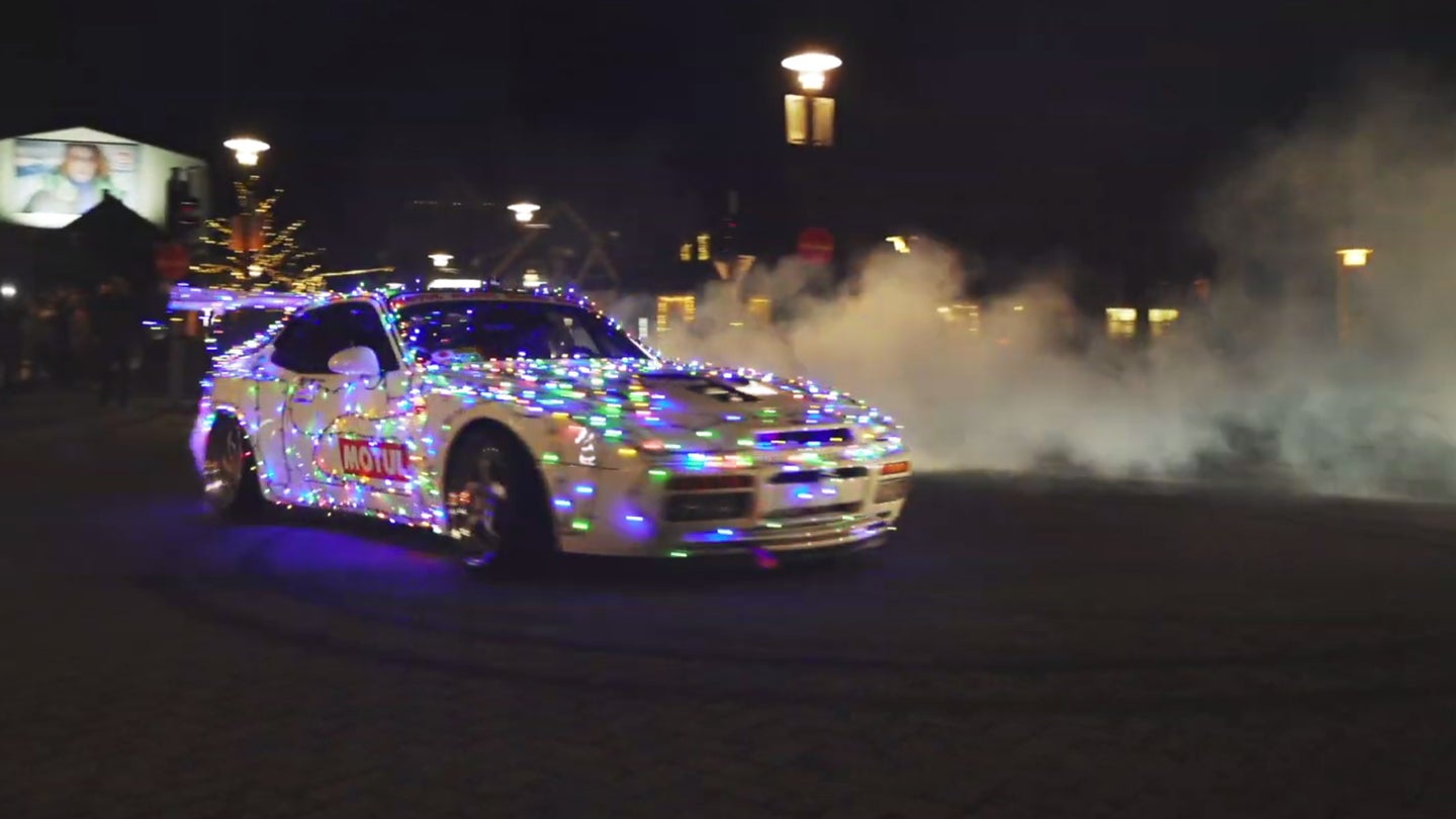 Smoke Out Santa Claus With These Holly Jolly Turbo LS-Swapped Porsche 944 Burnouts
