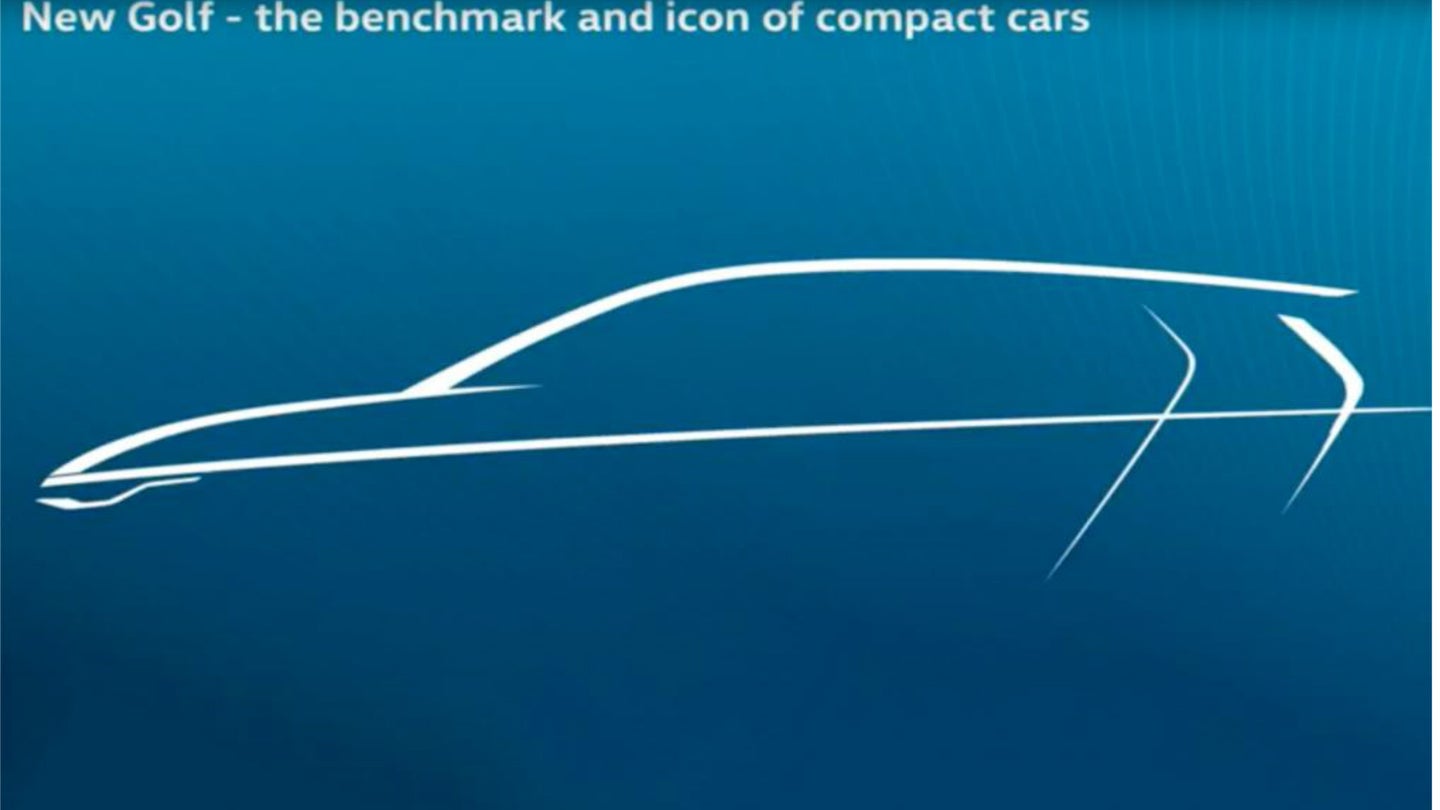 Volkswagen Teases All-New, Eighth-Generation Golf Via Design Sketch