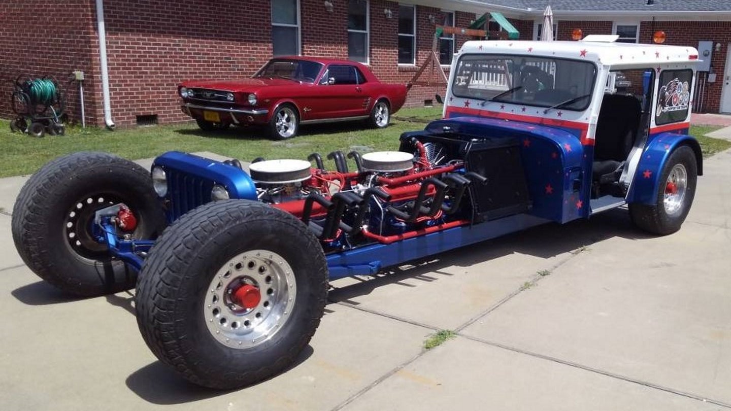 This Dual-Engined, Small Block Chevy-Powered Postal Jeep is the Best Kind of Rat Rod