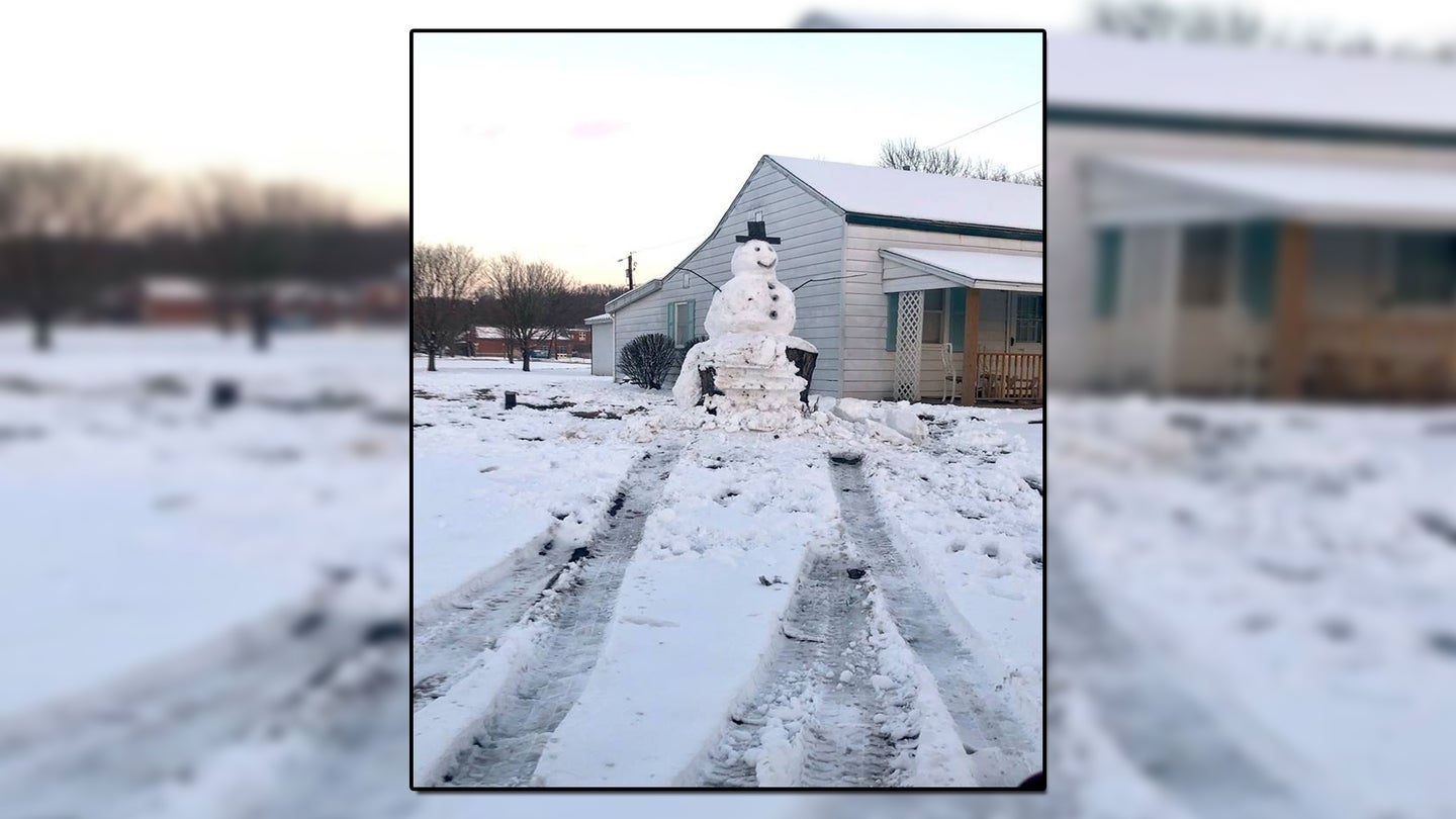 Instant Karma: Sad Human Tries to Run Over Snowman, Discovers Tree Stump Instead
