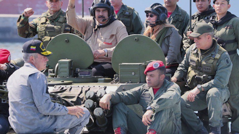 Maduro Dons Tanker Helmet And Rides Amphibious Vehicle In Cheesy Show Of Strength