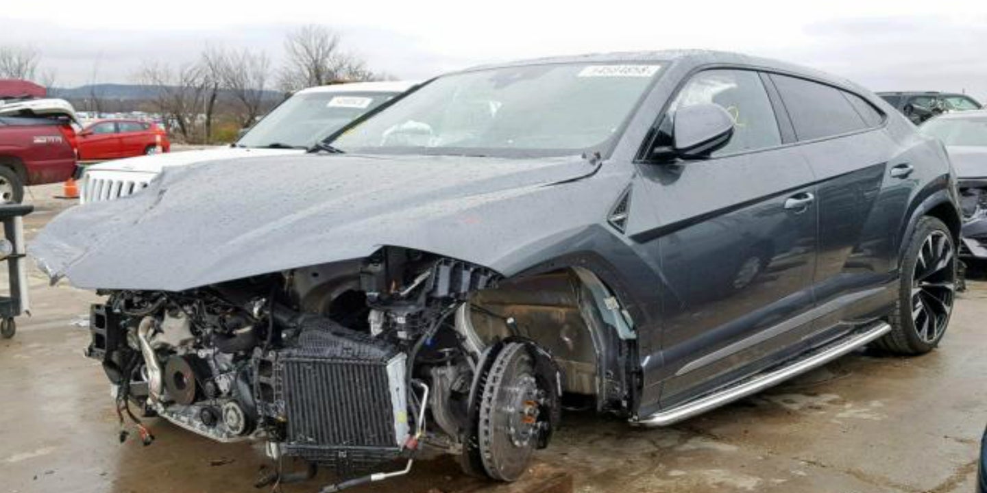 This Crashed Lamborghini Urus With 752 Miles Can Be Yours for $115K
