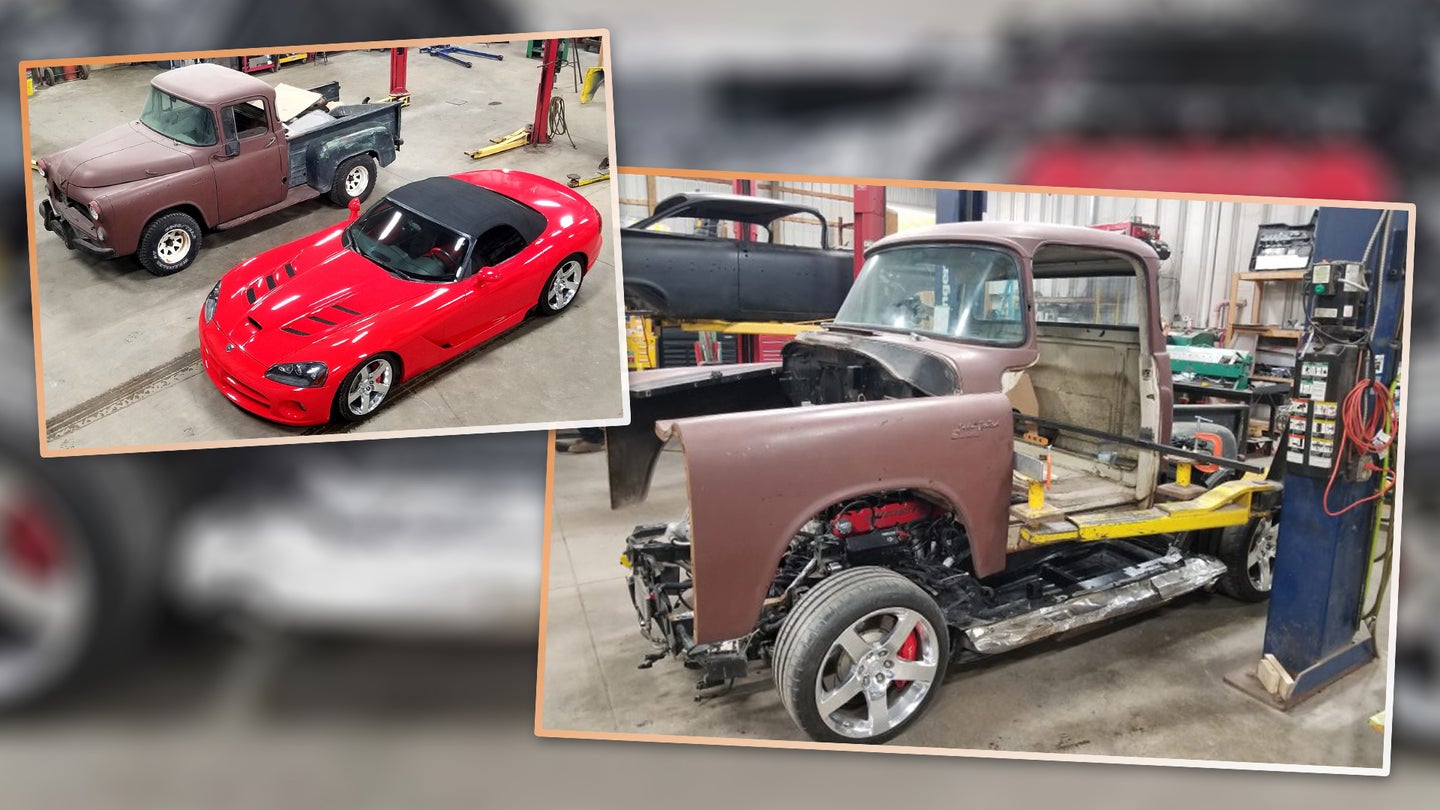Ohio Shop Dropping a 1956 Dodge Pickup Body on a 2004 Dodge Viper SRT-10 Chassis
