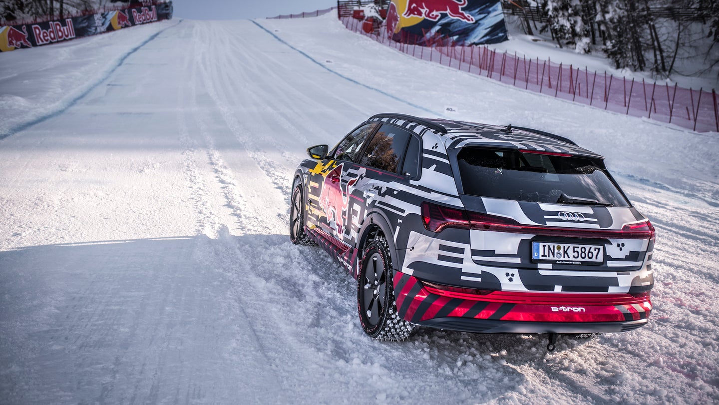 Watch an Audi E-Tron Climb an 85-Percent Incline Thanks to Quattro and Studded Tires
