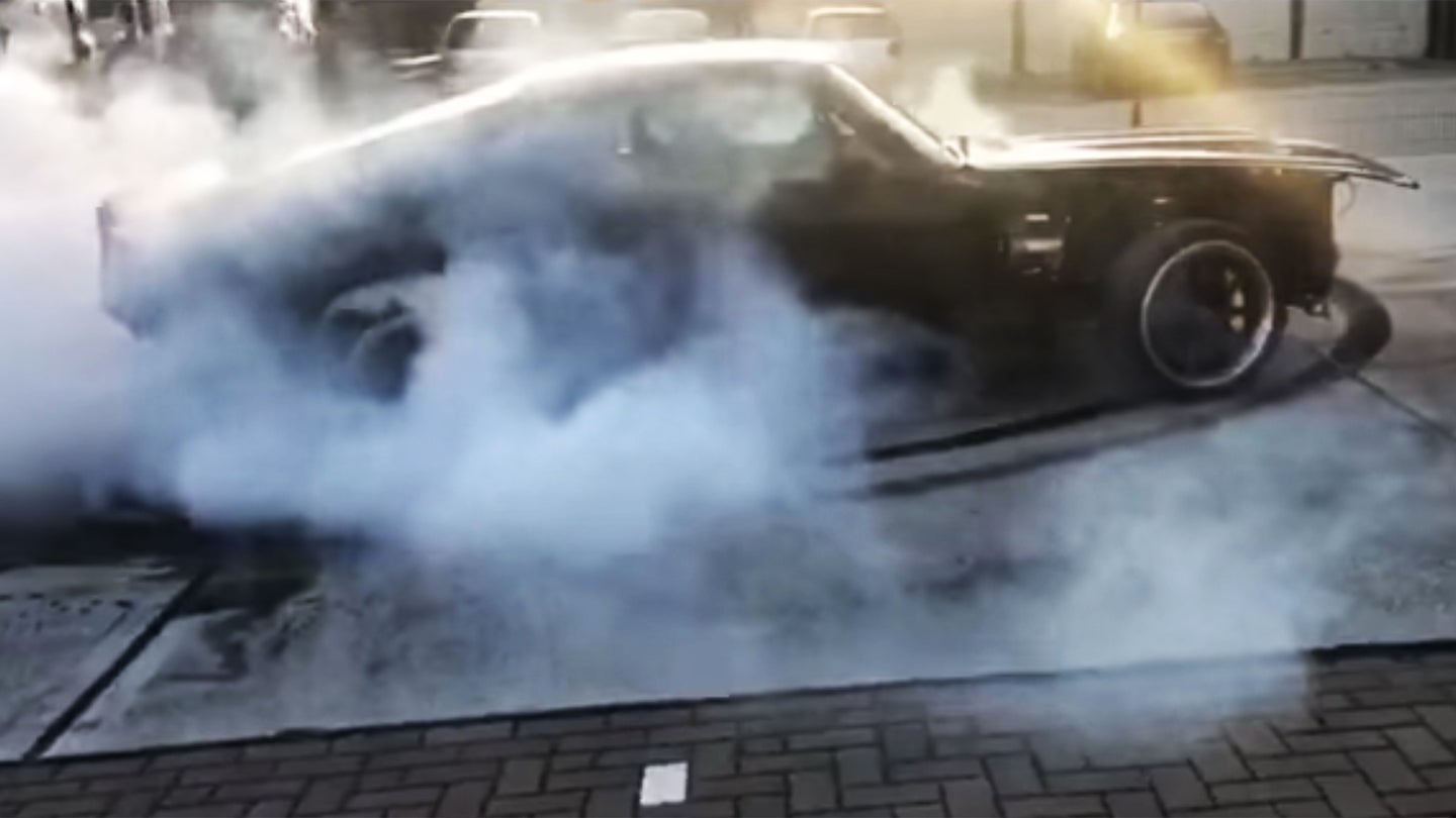 This Electric Vintage Ford Mustang Burnout Video Shows the Future Is Now