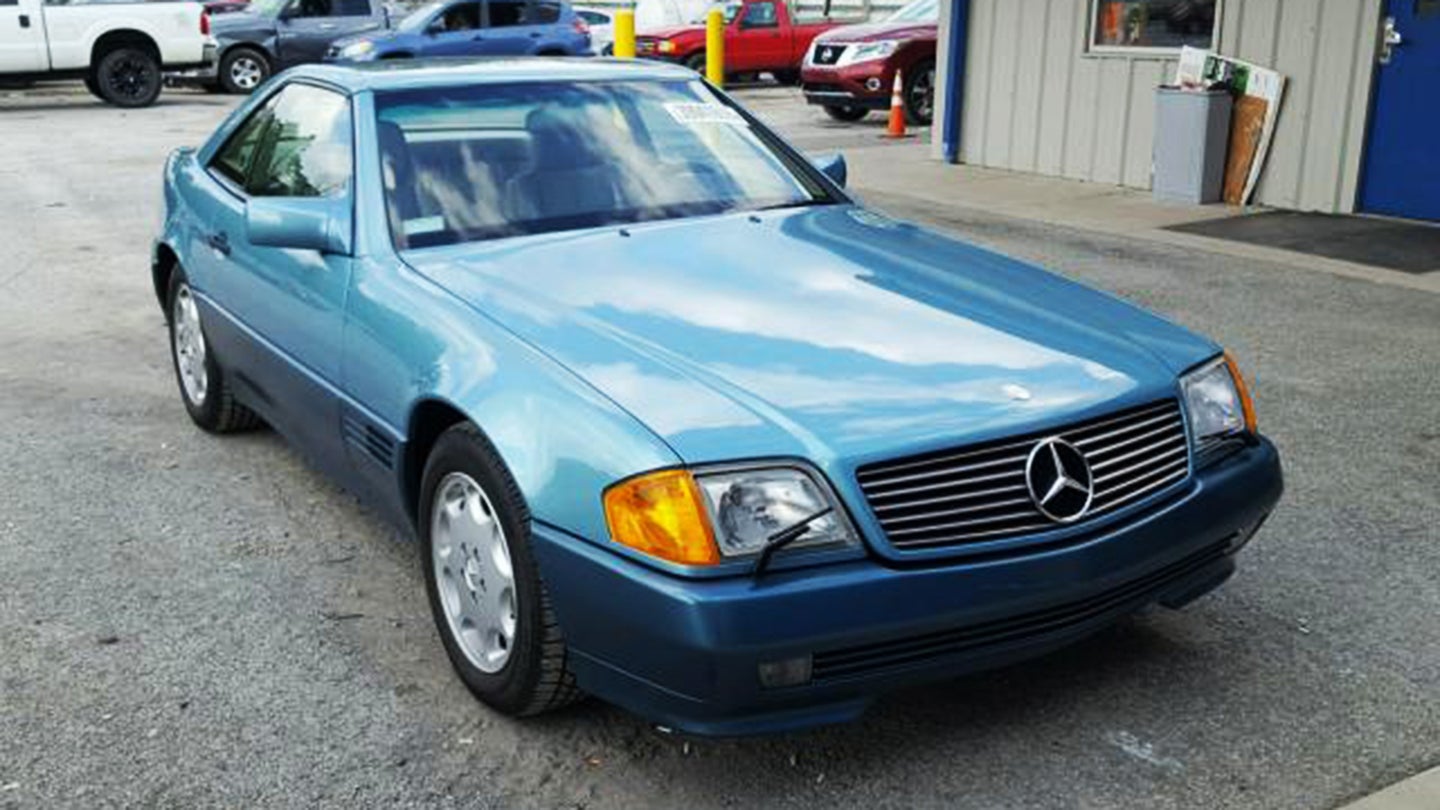 This 1,100-Mile 1992 Mercedes-Benz 500SL Was Stolen Off the Showroom Floor, And Now It’s For Sale