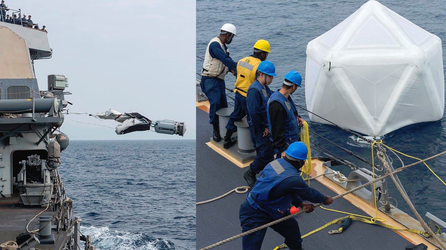 US Navy Destroyers And Royal Navy Ships Use These Big Blow-Up Anti-Ship Missile Decoys