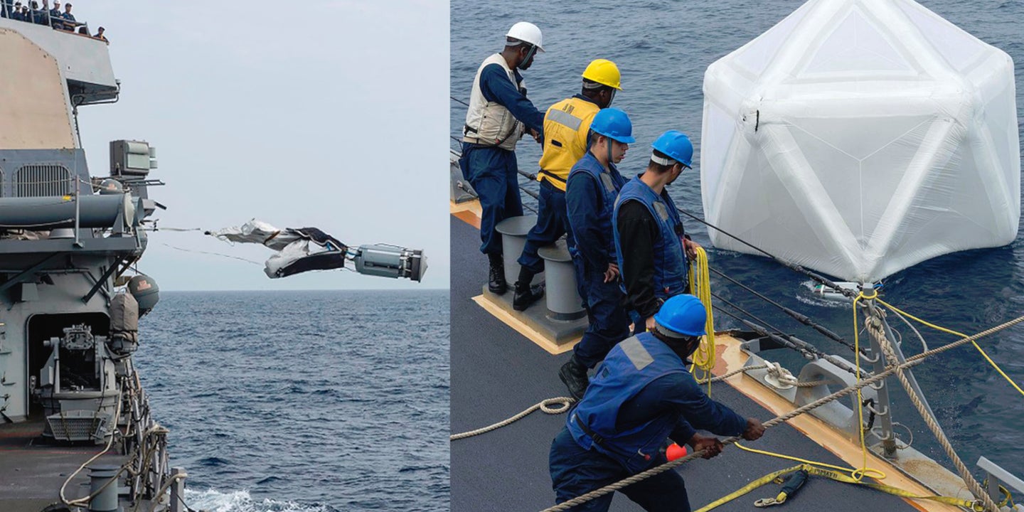 US Navy Destroyers And Royal Navy Ships Use These Big Blow-Up Anti-Ship Missile Decoys
