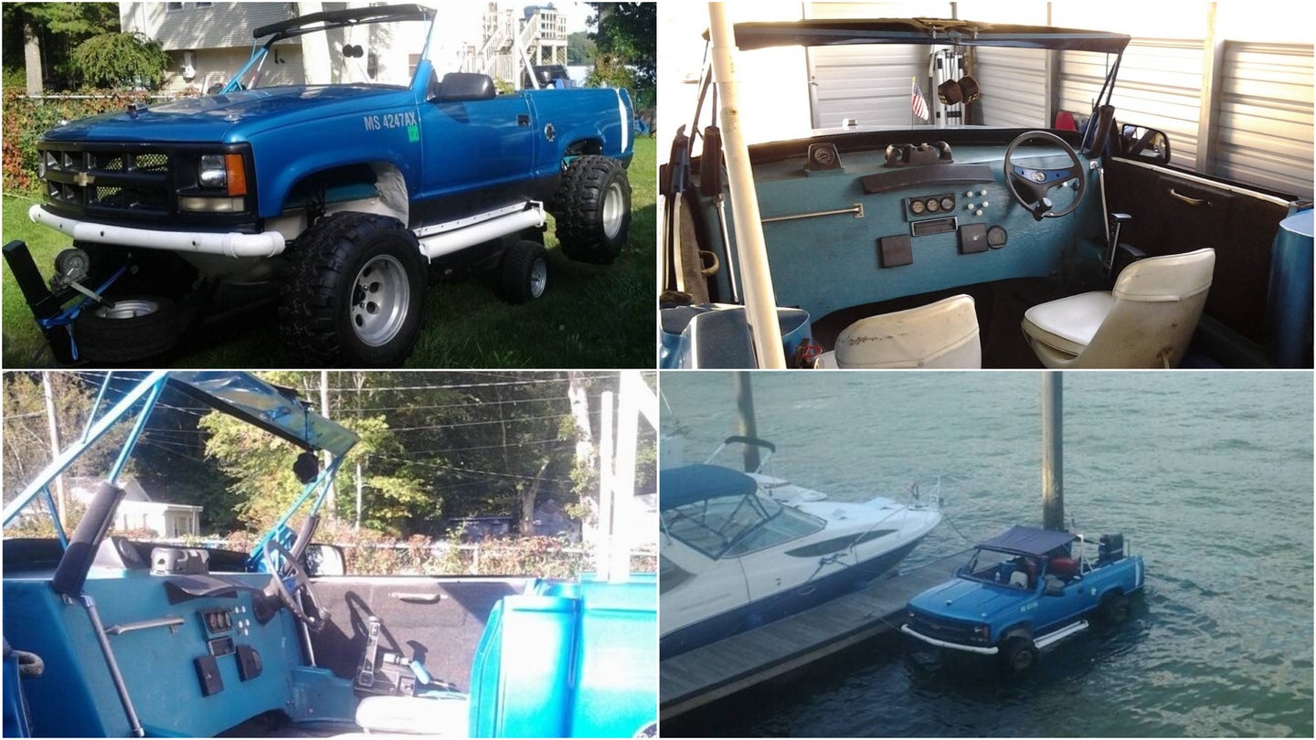 This Chevrolet Pickup Truck-Bodied Party Boat Is Craigslist At Its Peak