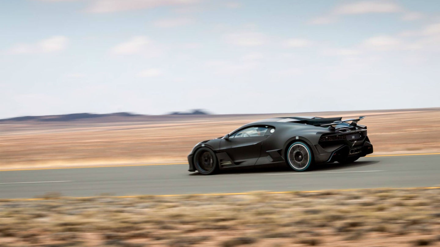 Gawk at These Photos of the 1,479-HP Bugatti Divo Hypercar Testing in the Desert