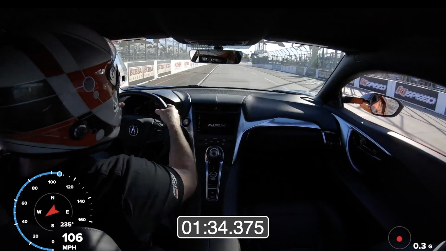Watch the 573-HP 2019 Acura NSX Set a Long Beach Grand Prix Circuit Lap Record