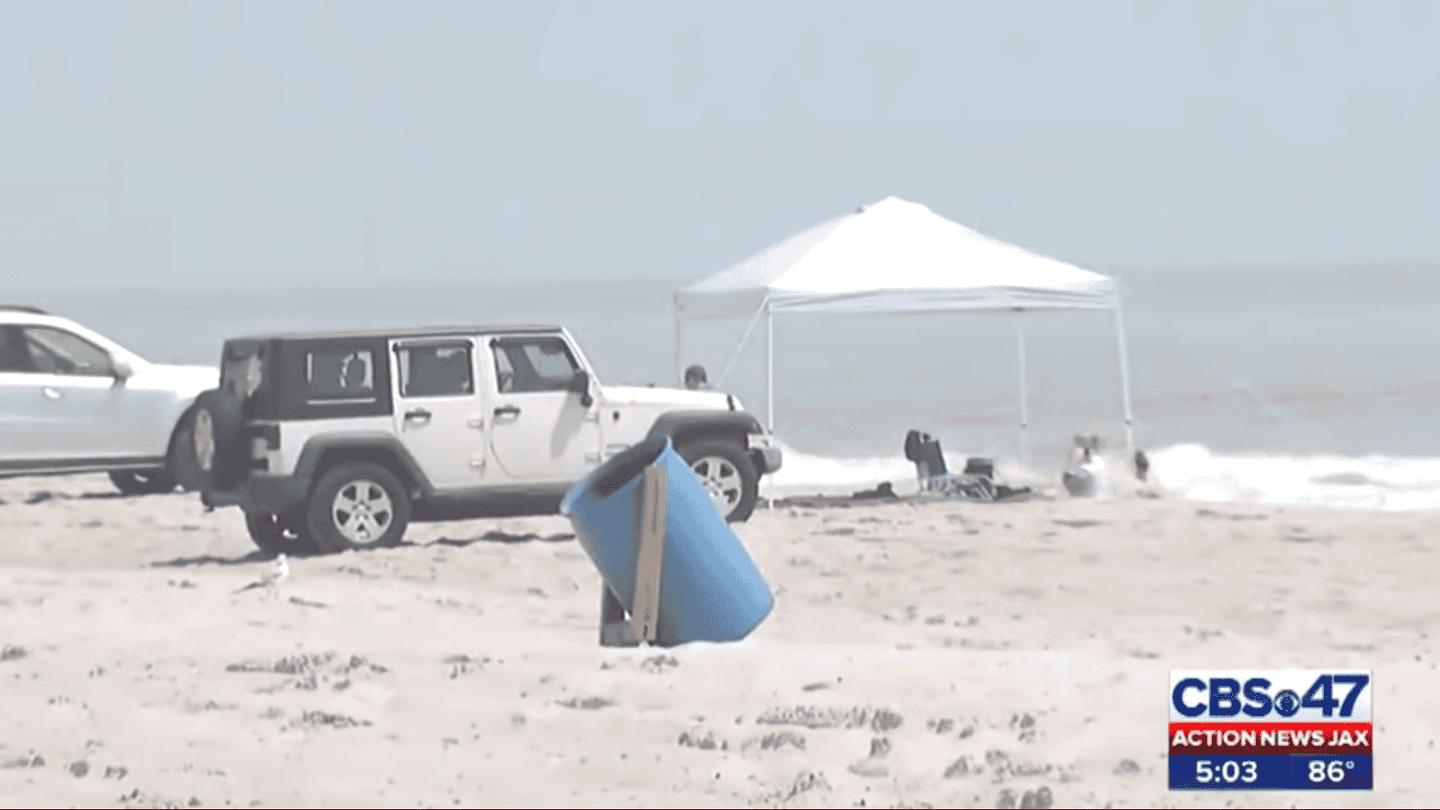 Jeep Wrangler Driver Flees Scene After Running Over Sunbathing Beach-Goer in Florida