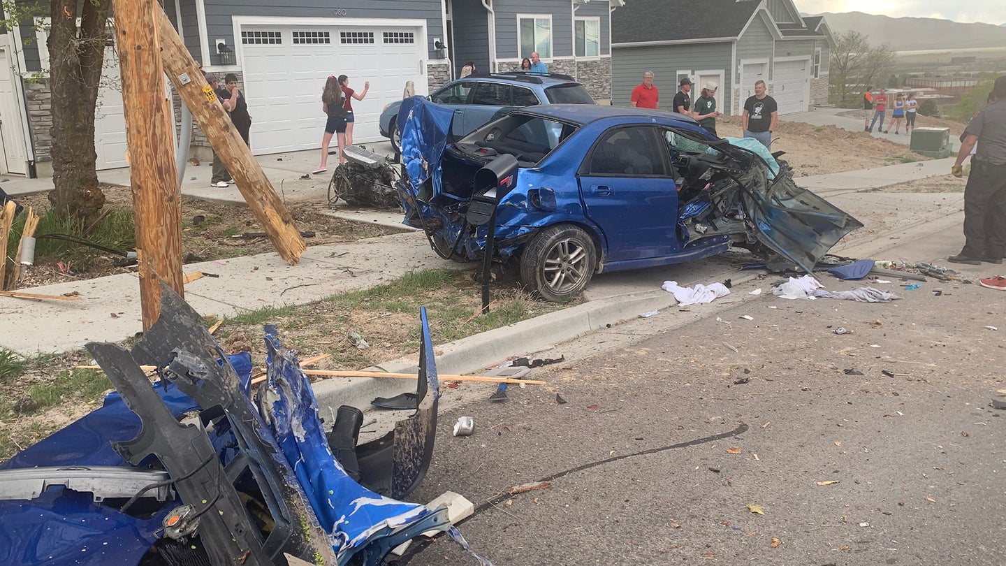 Photo Gallery: Aftermath of Subaru WRX High-Speed Crash That Launched Engine, Debris Into Homes