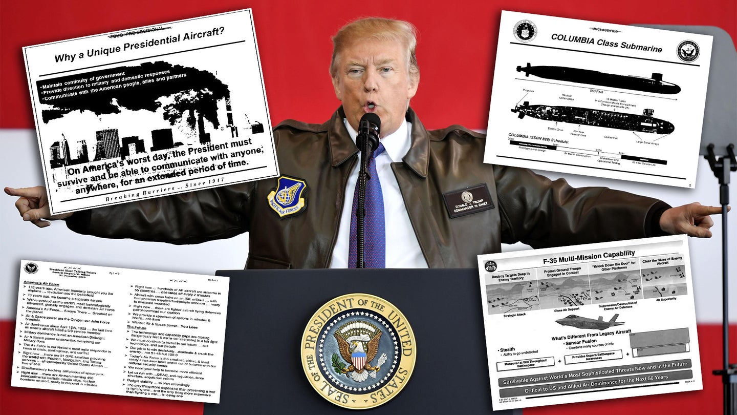 These Are The Briefings President-Elect Trump Got On The F-35, Air Force One, and Nukes