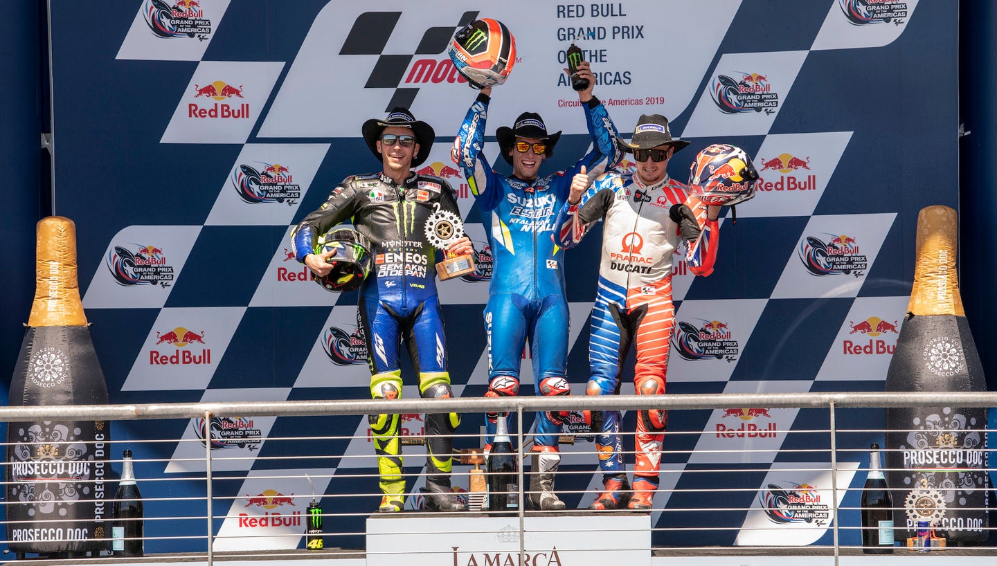 Suzuki&#8217;s Alex Rins Wins 2019 MotoGP Grand Prix of The Americas, Valentino Rossi Follows in Second