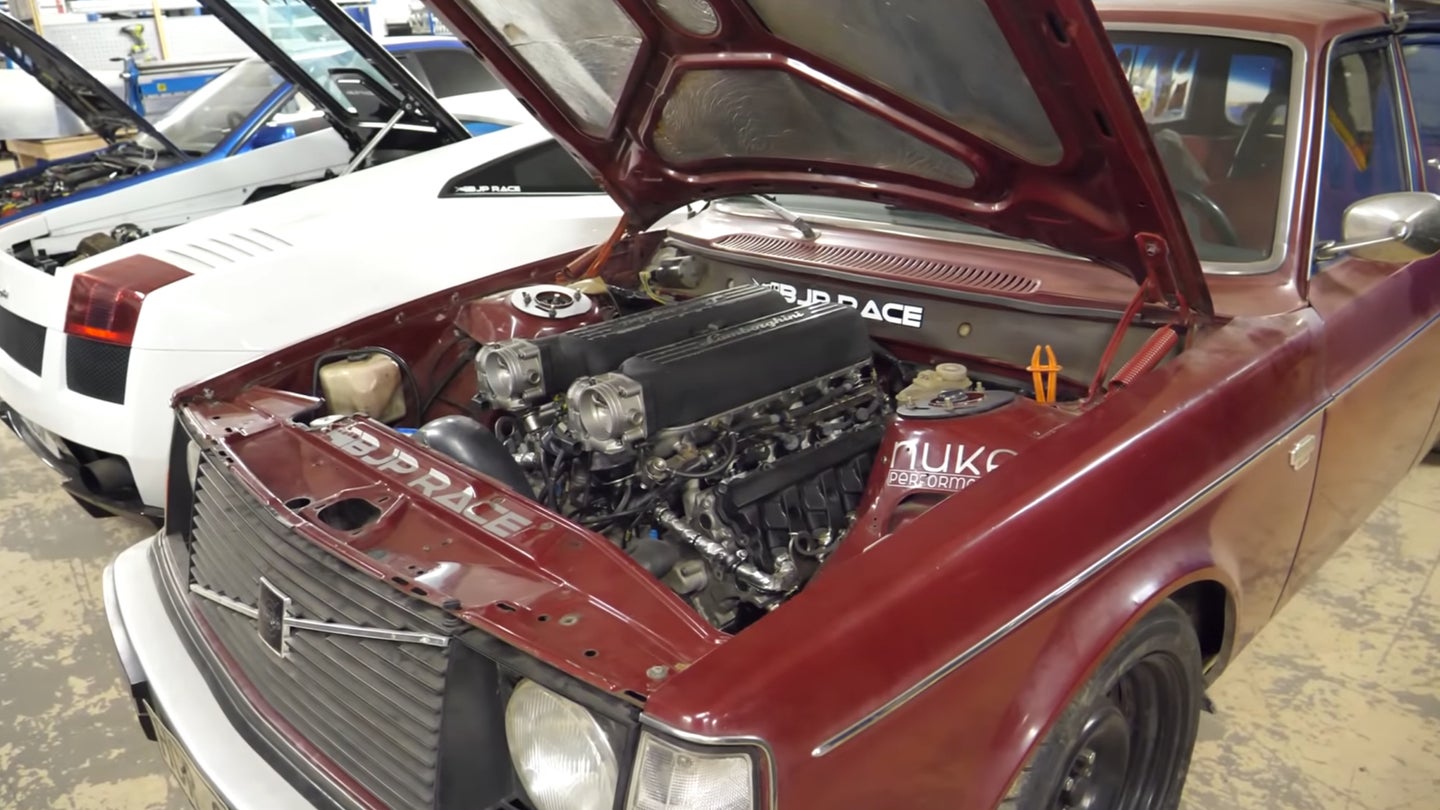 Real-Life Superhero Is Stuffing a Lamborghini V-10 From GT2 Race Car Into 1975 Volvo Wagon