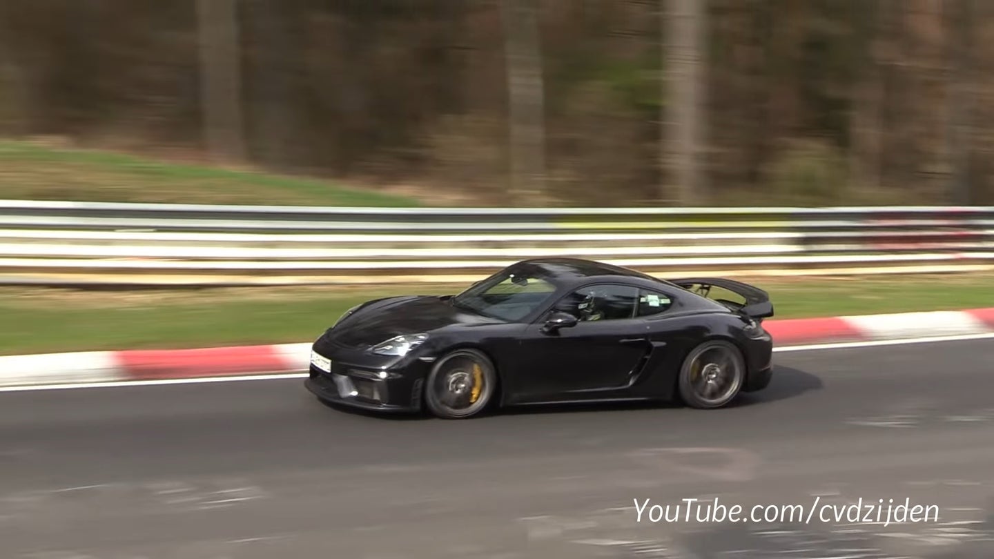 Watch This 718 Porsche Cayman GT4 Prototype Get Flogged Around the Nurburgring