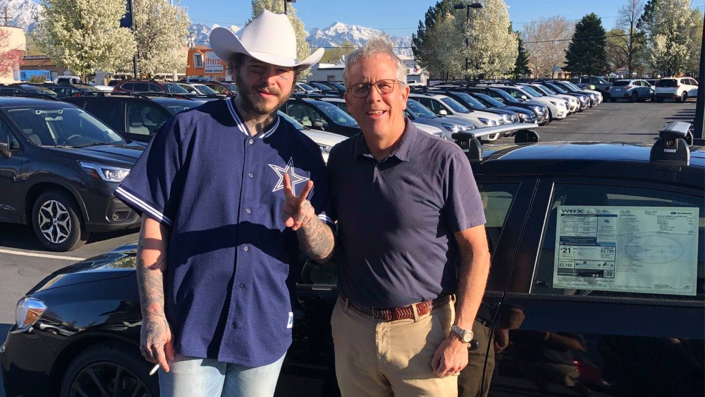 Exceedingly Chill Dude Post Malone Bought a Subaru WRX and Hung Out With Fans at the Dealership