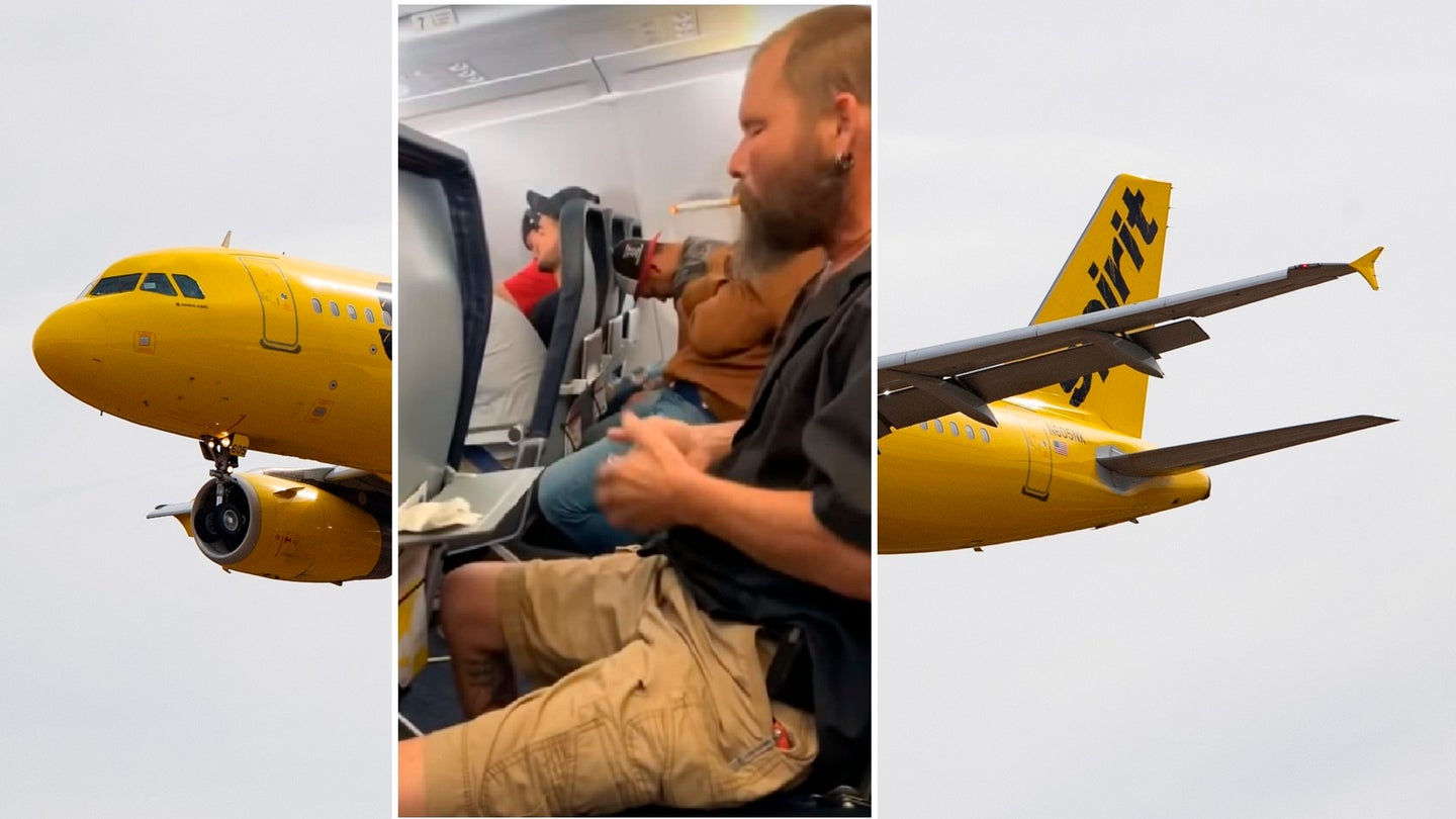 Watch This Man Reach Peak Relaxation and Light Up a Cigarette During a Spirit Airlines Flight
