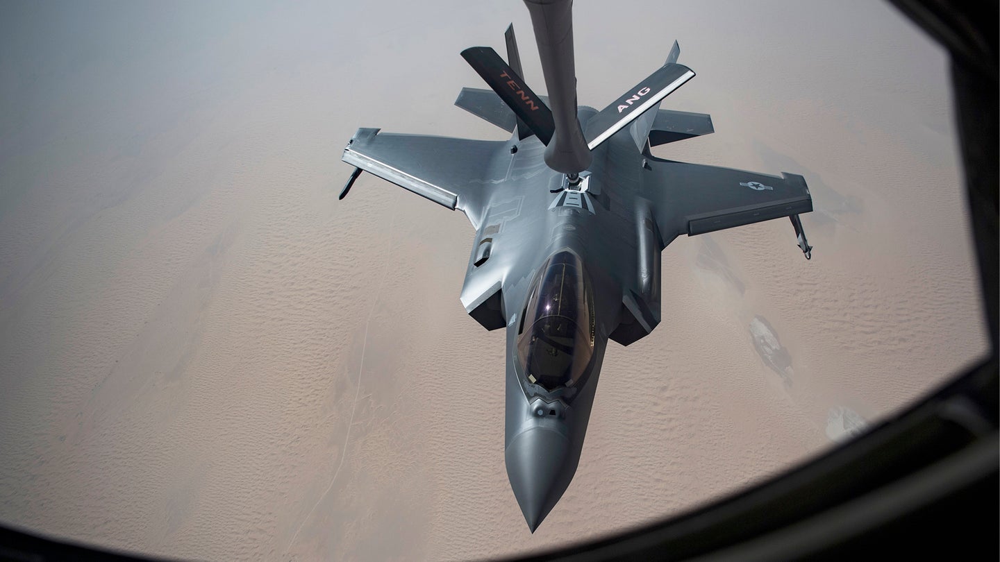F-35A Pictured On &#8220;Deterrence Mission&#8221; Over Middle East With Peculiar Single Missile Loadout