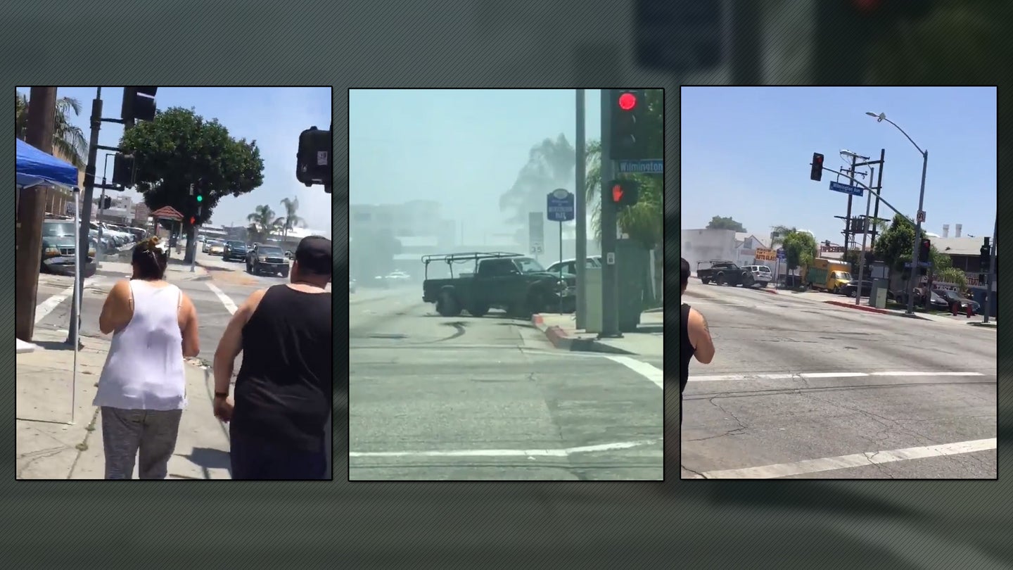 Wild Video Shows Ford Ranger Drifting Out of Control, Crashing Into Cars on LA Streets