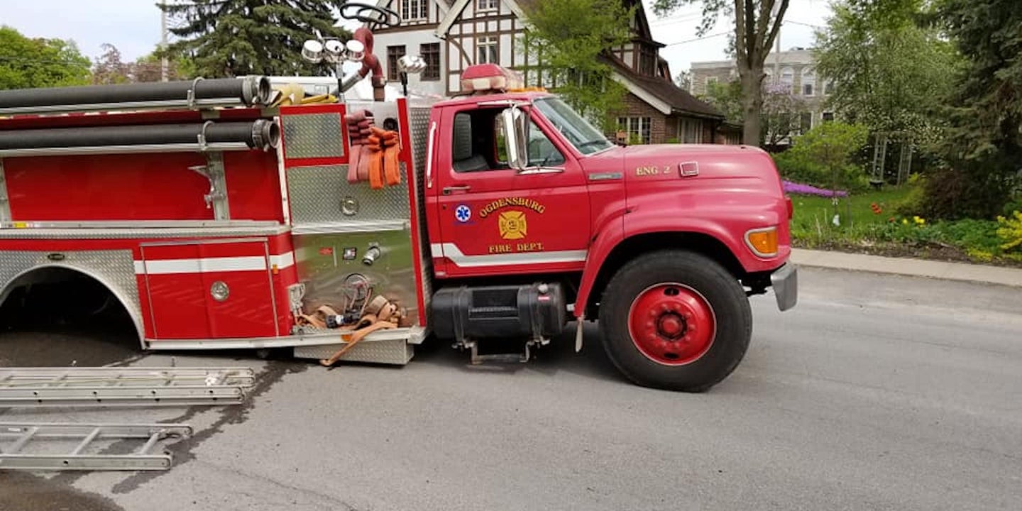 Fire Truck Axle Randomly Falls off While Responding to Meth Lab Emergency in Upstate New York