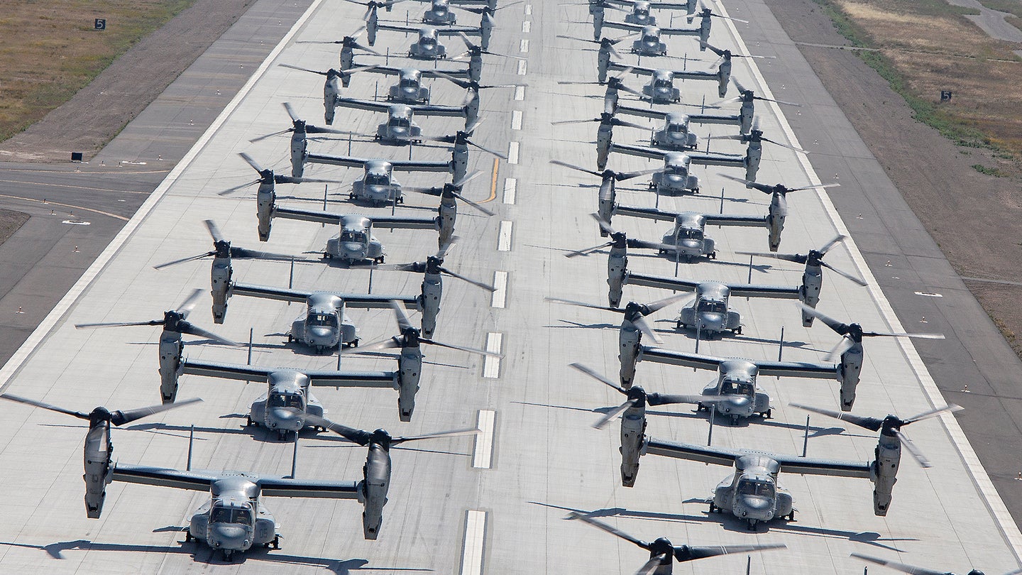 You Have To See These Pics Of Marine MV-22s And CH-53s Executing A Giant Elephant Walk