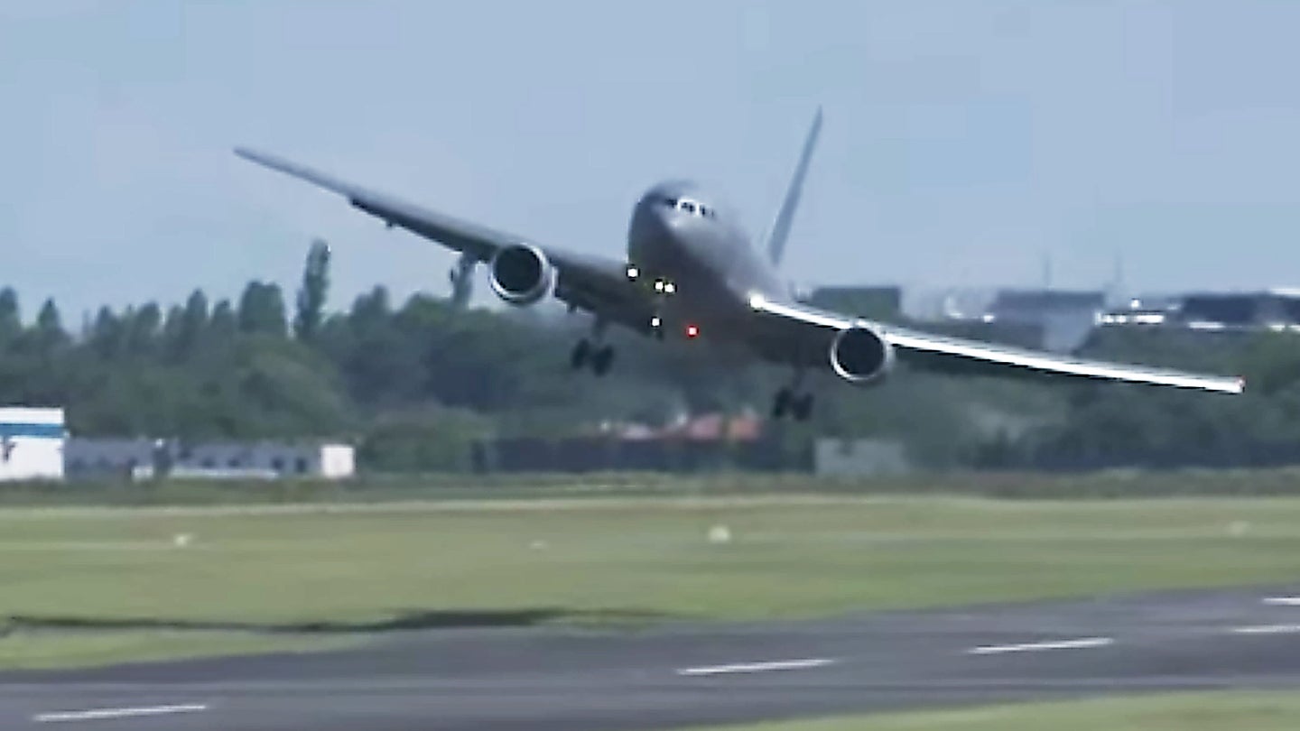 Watch Boeing’s New KC-46 Tanker Make An Aggressive Arrival To The Paris Air Show
