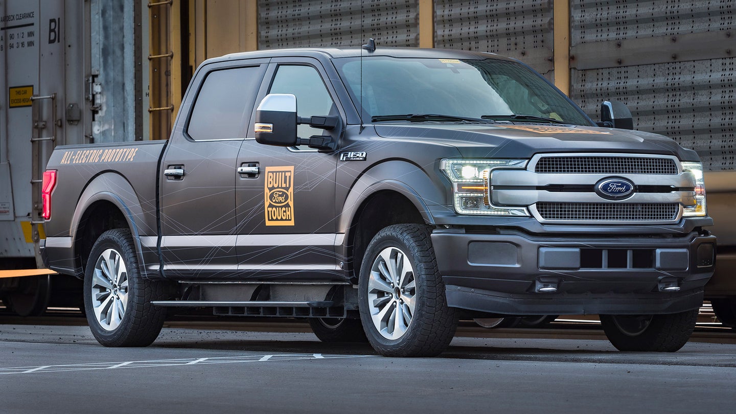 Watch a Ford F-150 Electric Prototype Tow Over 1 Million Pounds