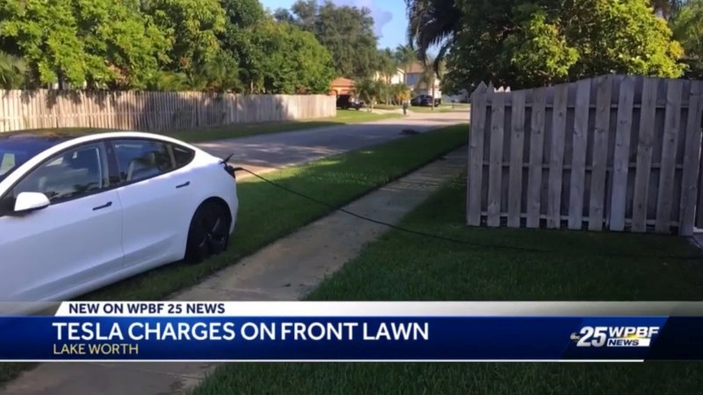Florida Man Comes Home to Random Tesla Model 3 Charging in His Yard, Stealing Electricity