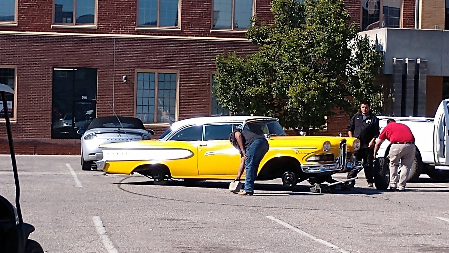 Classic Edsel Pacer Owner Gets Wheels and Tires Repossessed During Kansas Car Show