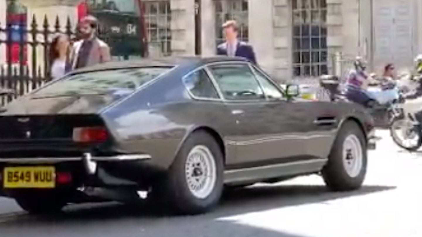 Watch Daniel Craig Drive an Aston Martin V8 Vantage on the Set of Upcoming 007 Film