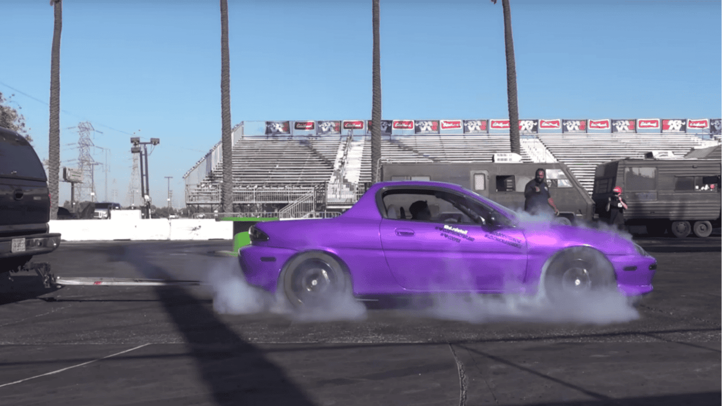 Twin-Turbo, Twin-Engined Mazda MX-3 Is a Homebuilt Hoon Machine That Burns All Four Tires