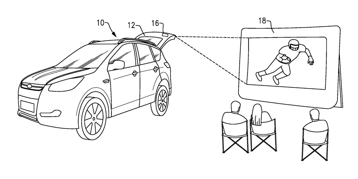 Ford Patents Idea for Building a Movie Projector into SUV Tailgates