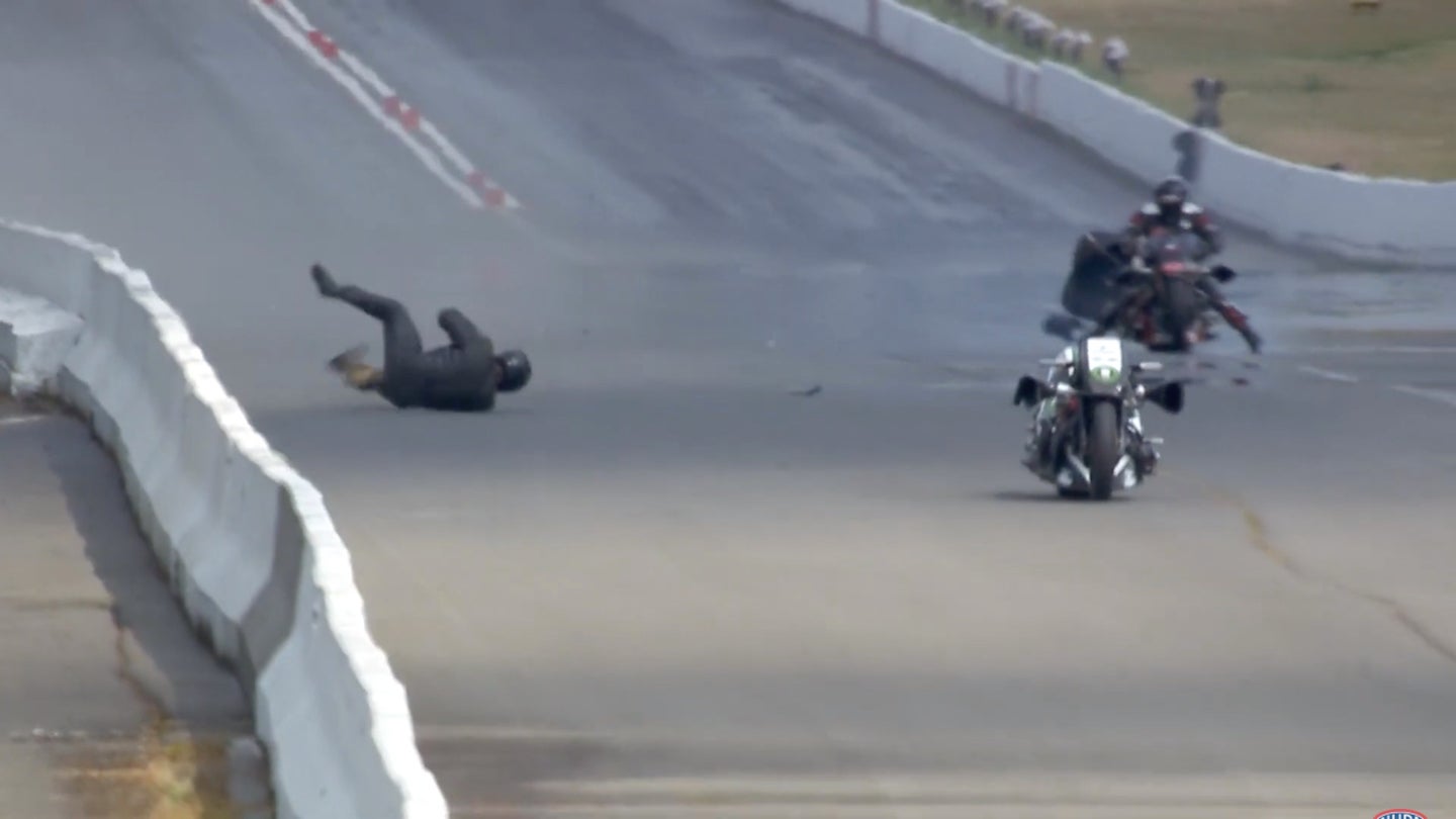 Video: NHRA Harley-Davidson Rider Beau Layne Suffers Violent Crash at 215 MPH