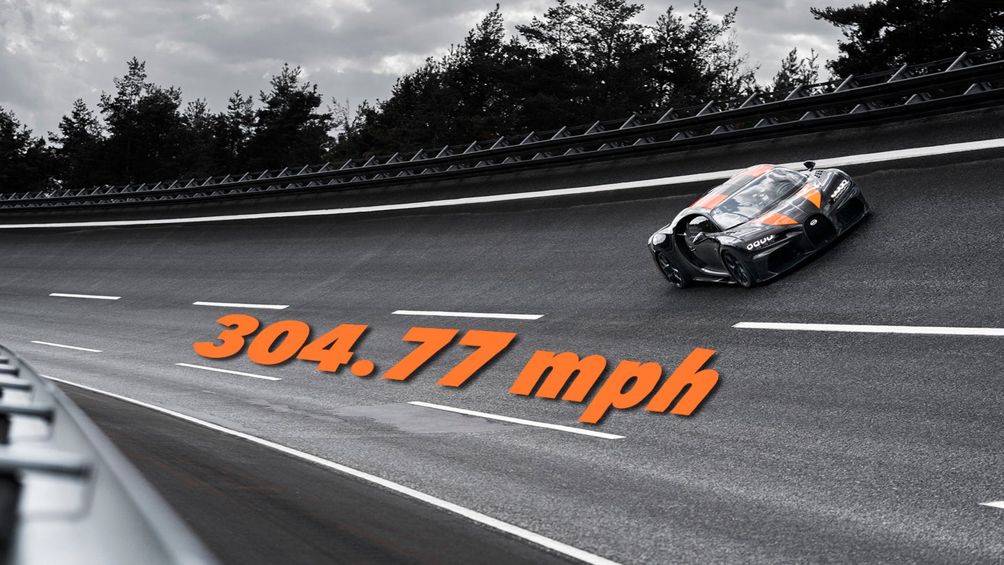 The Bugatti Chiron Hits 304 MPH in World Record Top Speed Run