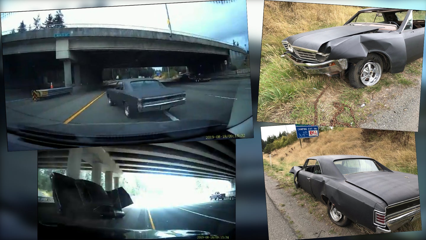 Runaway 1967 Chevrolet Chevelle Ruined After Dive-Bombing off Trailer in Traffic