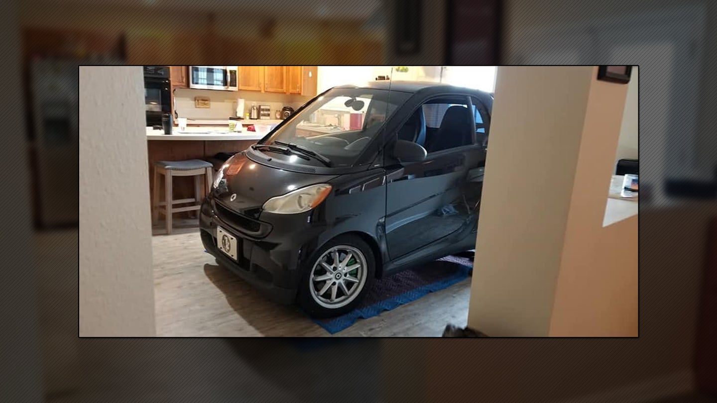 Owner Protects Smart Car from Hurricane Dorian by Parking in His Kitchen
