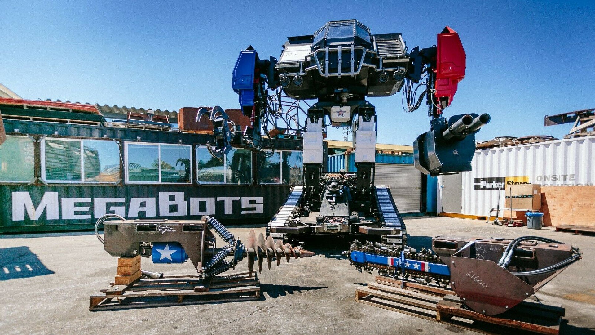 A Fully Operational Battle Robot Powered by a Corvette V-8 Engine