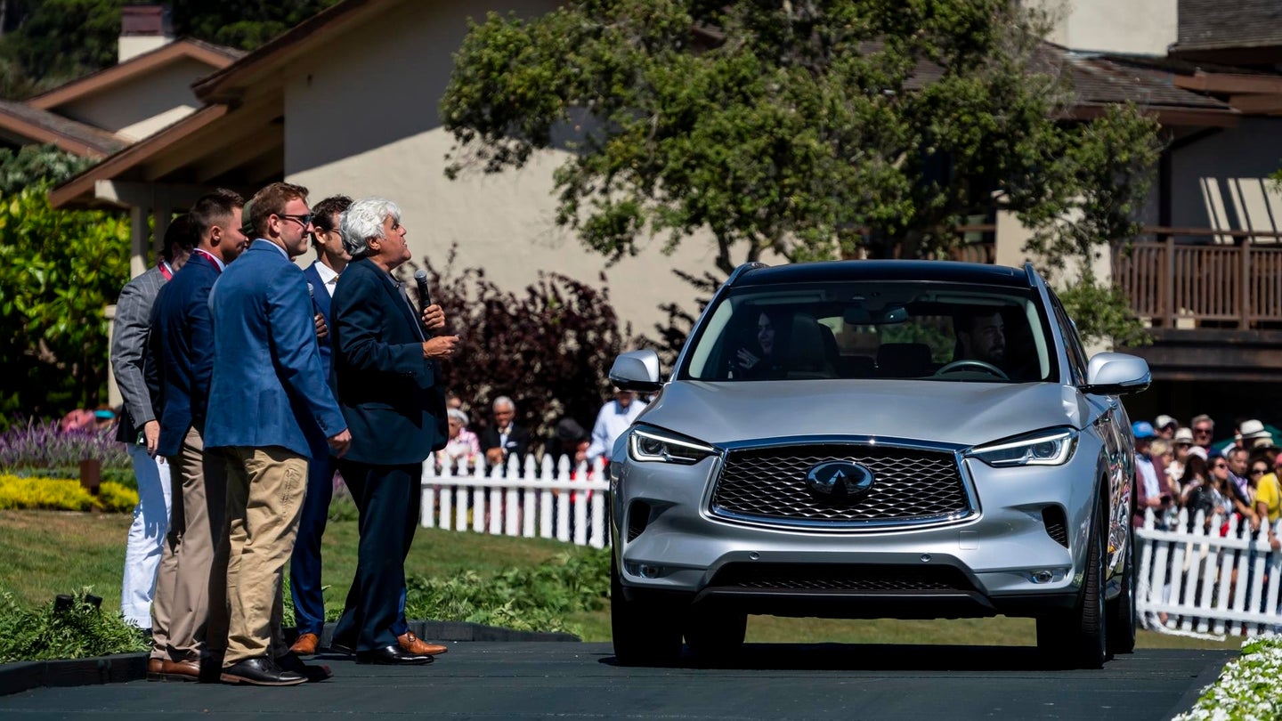 Driving onto the Main Stage at Pebble Beach in a 2019 Infiniti QX50