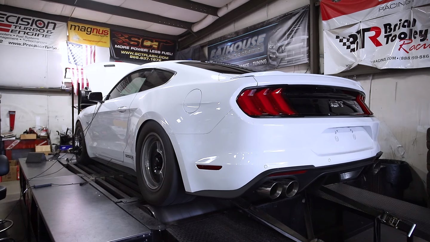 Listen to This 1,143-HP 2018 Ford Mustang GT With Twin-Turbos Assault a Dyno