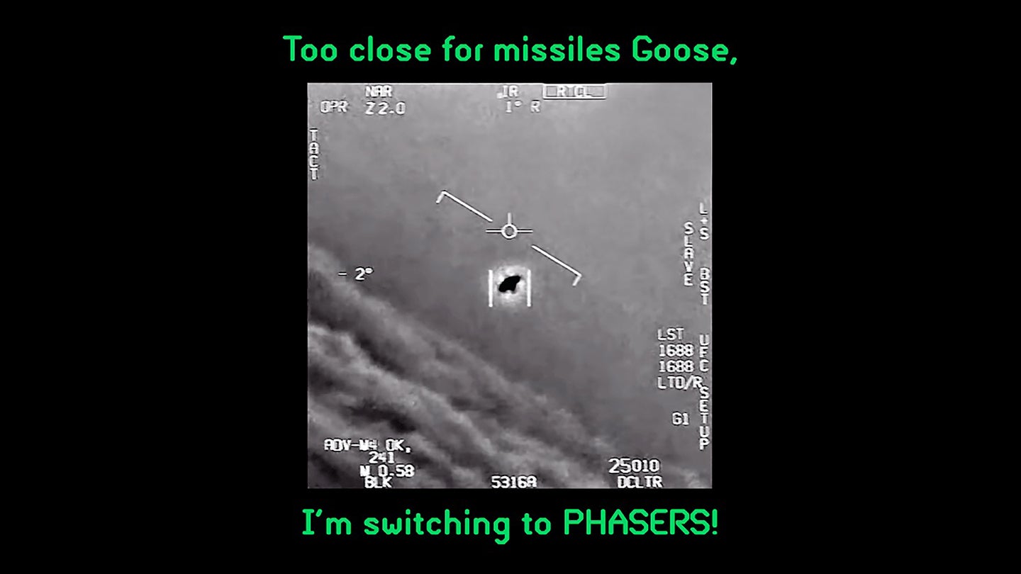 Engage The UFO Phenomenon By Telling Goose You’re Switching To Phasers With This T-Shirt