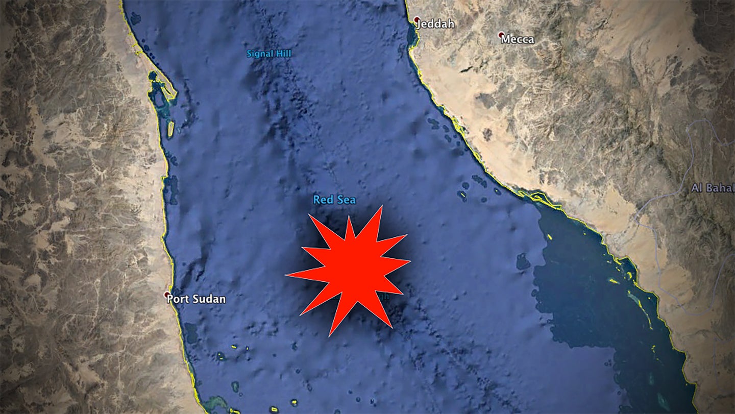 Iranian Tanker Burning Off Saudi Arabia In The Red Sea (Updated)