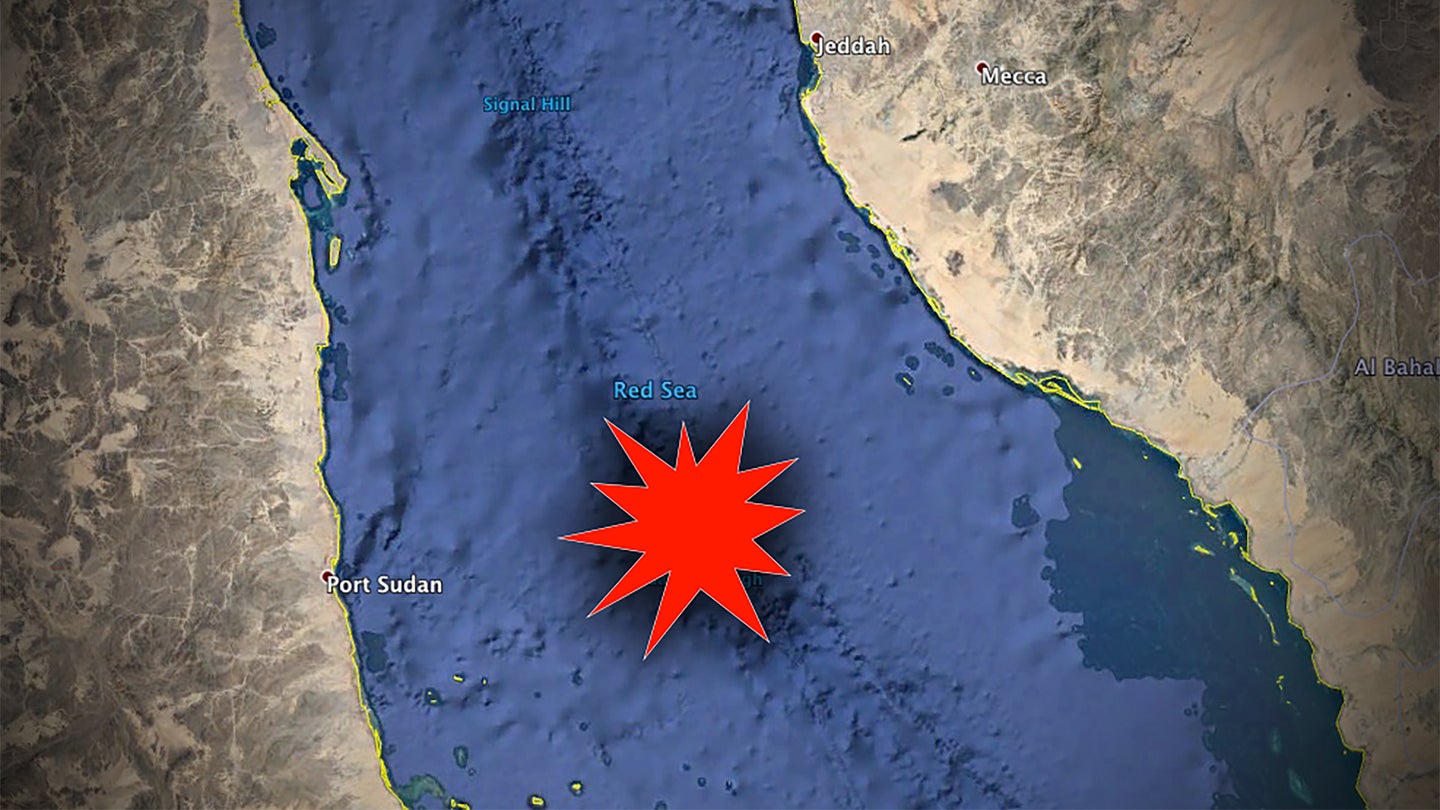 Iranian Tanker Burning Off Saudi Arabia In The Red Sea (Updated)